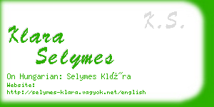 klara selymes business card